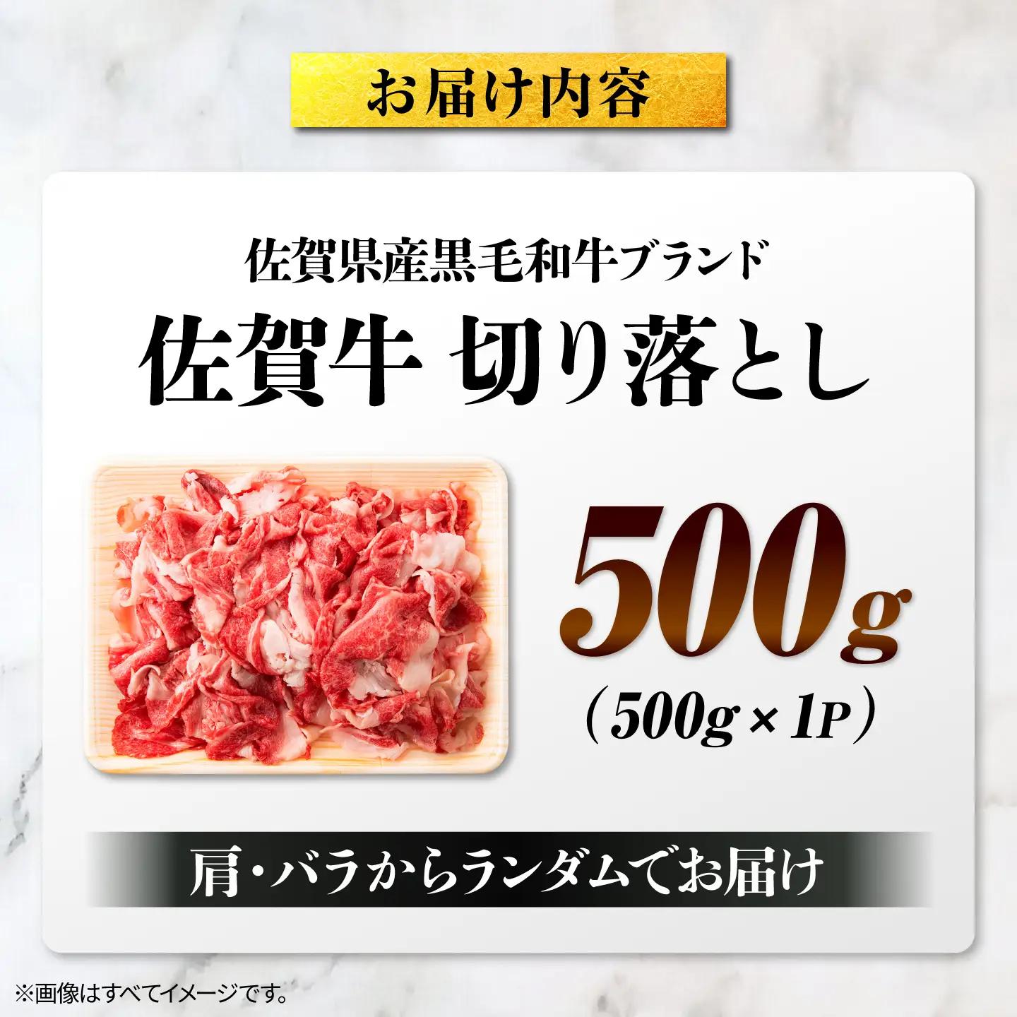 黒毛和牛 佐賀牛 切り落とし 肩orバラ 500g きりおとし[FDB006]