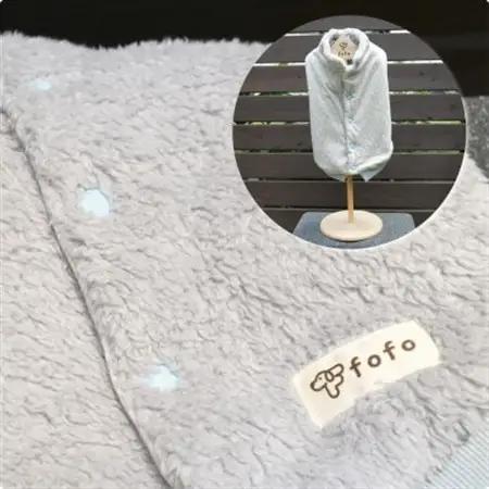 もこもこボアベスト　ドッグウェア　Mサイズ　グレー　犬用　ハンドメイド　fofodog【1688565】