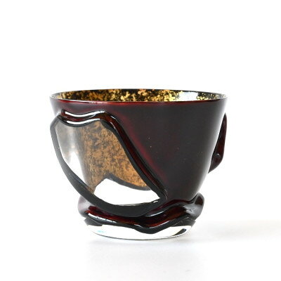 【ふるさと納税】漆とガラス破片が融合した酒器【包-TsuTsuMu-】ぐい呑み / 溜塗り【1679843】