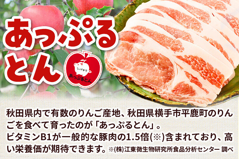 《定期便12ヶ月》 あっぷるとん しゃぶしゃぶ用ロース＆しゃぶしゃぶ用肩ロース詰合せ 合計約2kg（500g×各2パック） 豚肉 [ブランド豚 あっぷるとん 豚肉 ぶた肉 ブタ肉 セット 詰め合わせ 