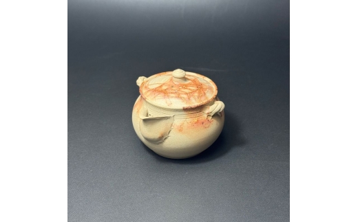 仁　14号綱耳付藻掛宝瓶（木）1－183｜陶器 やきもの 焼き物 手作り 谷川仁 職人 伝統工芸品 工芸品 茶器 茶道具 急須 常滑焼 日本六古窯 キッチン用品 日用品 食器 雑貨 ティーポット 日本茶 緑茶 モダン 丸よ小泉 日本製 愛知県 常滑市