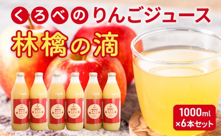 りんごジュース 林檎の滴 ふじ りんごジュース【1000ml×6本】