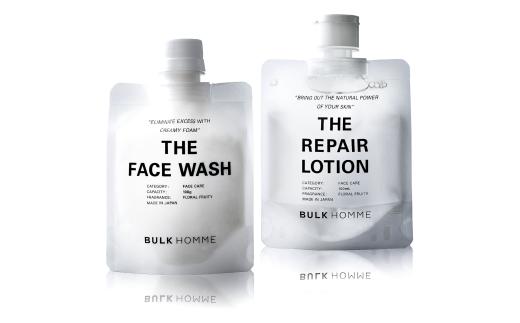021-004　【BULK HOMME　バルクオム】FACE CARE 2STEPセット（THE FACE WASH、THE REPAIRLOTION）フェイスケア 洗顔料 化粧⽔ BULK HOMME