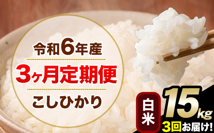 【3ヶ月定期便】令和6年産 定期便 こしひかり 白米 定期便 15kg 精米 熊本県産(南阿蘇村産含む) 単一原料米 南阿蘇村《お申込み翌月から発送》---kh6tei_132000_15kg_mo3_mna_h---