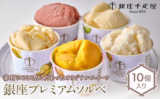 銀座千疋屋 銀座プレミアムソルベ 10個入り  アイス デザート スイーツ 菓子 食品 F23R-469