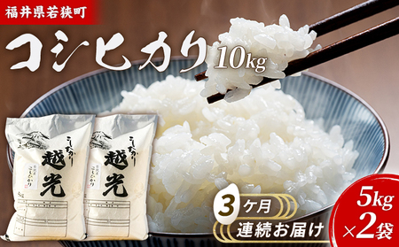 3ケ月連続 福井県若狭町 コシヒカリ （一等米） 10kg（5kg×2）（神谷農園） お米 ブランド米 銘柄米 ご飯 おにぎり お弁当 産地直送 和食 主食 