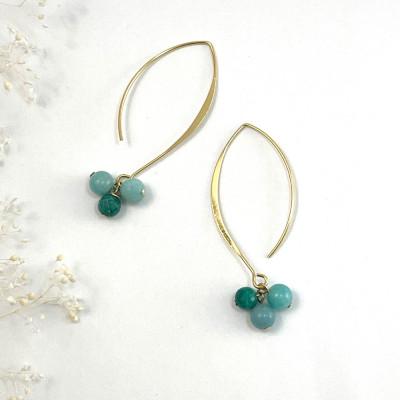 ふるさと納税 長岡京市 14kgfピアス*アマゾナイト |  | 01