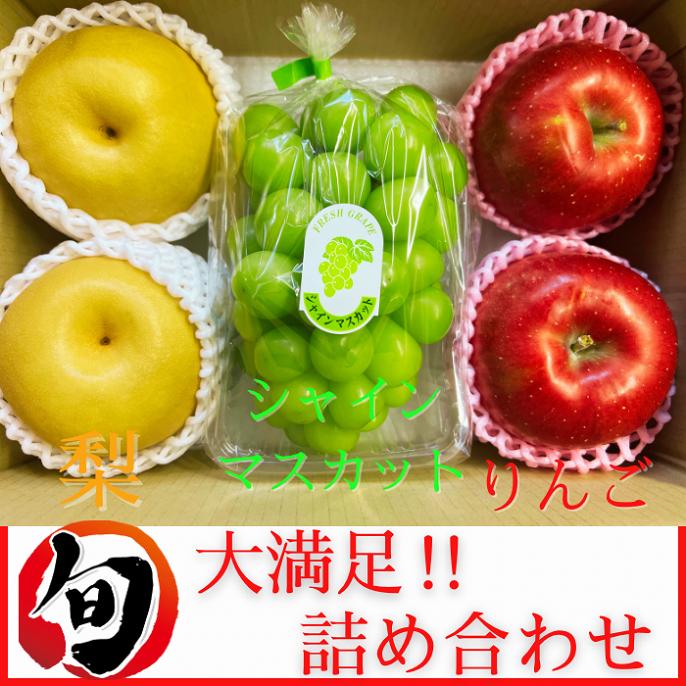 旬のフルーツ詰め合わせ シャインマスカット 梨 りんご 和梨 秋田県産 果物セット 旬の味覚 秋ギフト 贈答 ギフト 産地直送 皮ごと食べられる 種なし フルーツ ギフトセット 化粧箱入り 【BARU