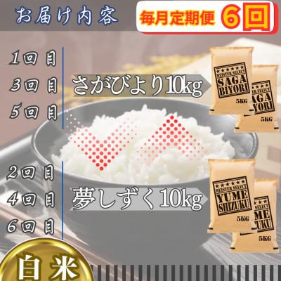 ふるさと納税 江北町 【毎月定期便】食べ比べ白米10kg(さがびより・夢しずく)(江北町)全6回 |  | 02