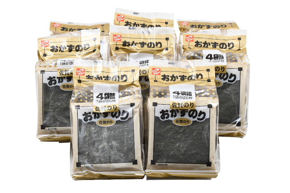 【佐賀海苔 有明海産】おかずのり(8切6枚×4袋×8個)【佐賀県産 海苔 国産海苔 味付け海苔 ご飯のお供 お弁当 おやつ おつまみ 個包装 老舗】(H119103)