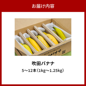 【2025年4月発送】吹田バナナ【大阪府吹田市】〈バナナ 1kg～1.25kg（5 - 12本程度）有機栽培 皮ごと食べられる！極上バナナ  おすすめバナナ 国産 環境へのこだわり 最高級バナナ スム