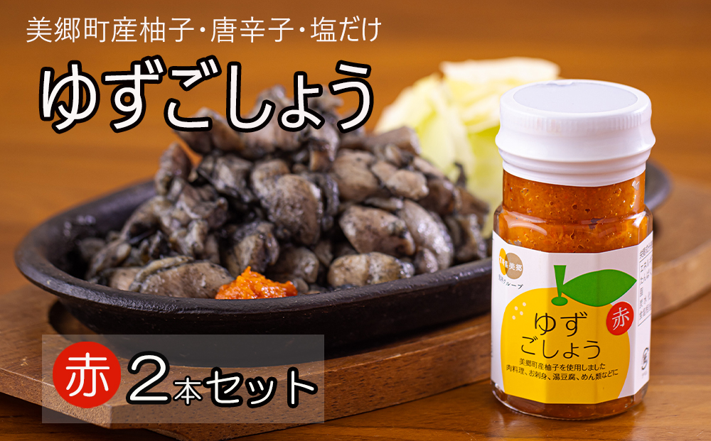 調味料 赤ゆずごしょう 60g×2本 セット [春夏秋冬いっつもや 宮崎県 美郷町 31ab0105] 赤唐辛子 ゆず 柚子 塩 唐辛子 柚子胡椒 ギフト 調味料 宮崎県産 産 国産 送料無料 薬味 地鶏 刺身 焼き鳥 うどん そば そうめん 水炊き 鍋料理 肉料理 魚料理 手作り 手づくり 料理 調理 おかず
