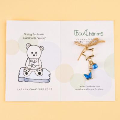 ふるさと納税 渋谷区 「EcoCharms(エコチャームズ)」アップサイクルキーホルダー <夢色の蝶(青)> |  | 01