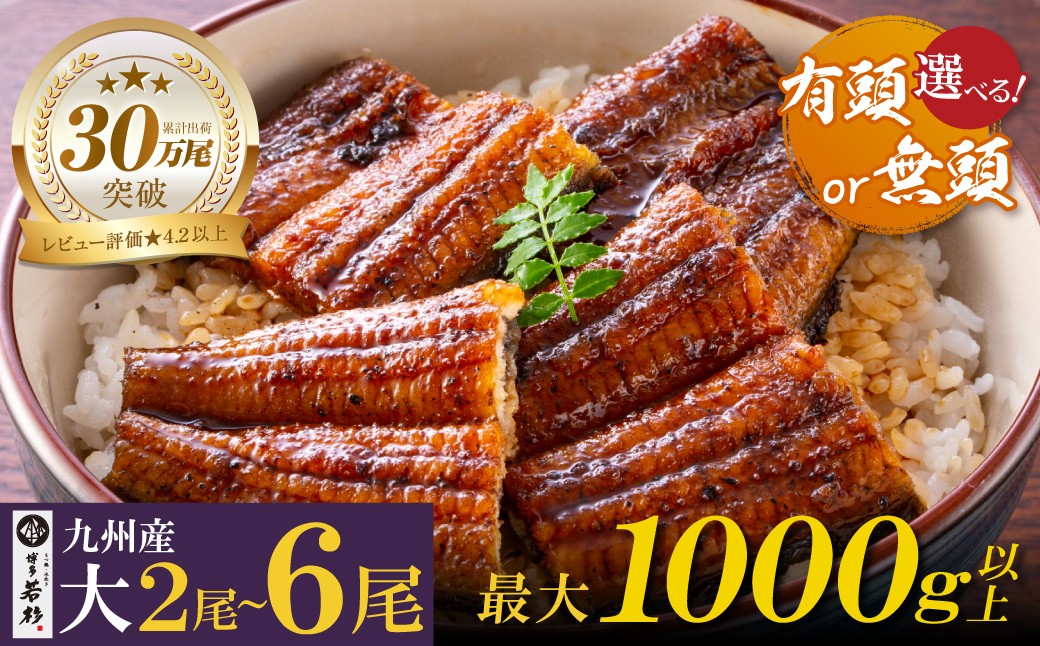 
                  【累計30万尾突破！】 国産 うなぎ蒲焼大サイズ（有頭/無頭） 2尾～6尾（計310g～1000g以上）タレ 山椒付 鹿児島県産 宮崎県産 熊本県産 うなぎ うなぎ 蒲焼 国産 人気 鰻 ランキング ウナギ unagi 鰻蒲焼 蒲焼き真空 個包装 小分け 冷凍 おすすめ タレ 山椒 大容量 丑の日 福岡県 福智町 Z61
                