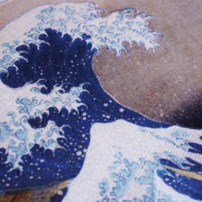 ふるさと納税 富士吉田市 刺繍絵画 富士山 額縁付 「富士の刺繍絵5」 葛飾北斎の神奈川沖波裏【小絵】 |  | 01