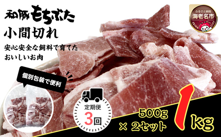【定期便3回】和豚もちぶた小間切れ 500g×2セット | 豚肉 小間切れ こま切れ 細切れ 切り落とし 豚肉