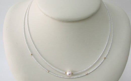 【ふるさと納税】 真珠 ネックレス 2連 K18 3.5mm 7mm 珠 アクセサリー ジュエリー 三重県 志摩市 カジュアル フォーマル ファッション プレゼント 贈り物 贈答 誕生日 / 志摩産アコヤ真珠ケシ2連ネックレス
