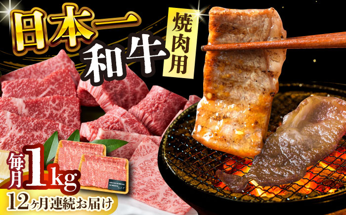 
【全12回定期便】【A4～A5】長崎和牛焼肉用　1kg（500g×2p）【株式会社 MEAT PLUS】 [DBS040]
