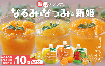 みかんゼリー 果肉入り 贅沢3種詰め合わせ 10個 ゼリー【kmkn0067】