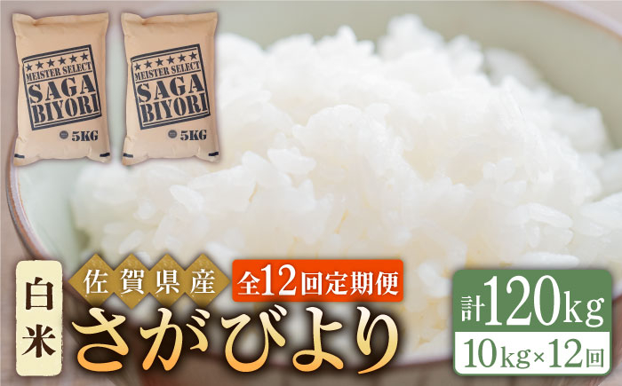 
            ＜14年連続特A評価＞【全12回定期便】さがびより 白米 10kg ( 5kg×2袋 ) 【五つ星お米マイスター厳選】 [HBL043]特A評価 特A 佐賀 ブランド米 ご飯 米 お米
          