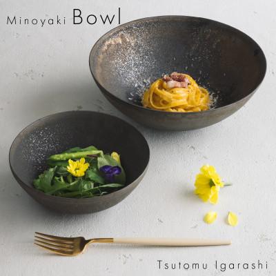 ふるさと納税 瑞浪市 【2サイズSET】五十嵐務 鉢 ブロンズ釉 美濃焼 陶芸作品