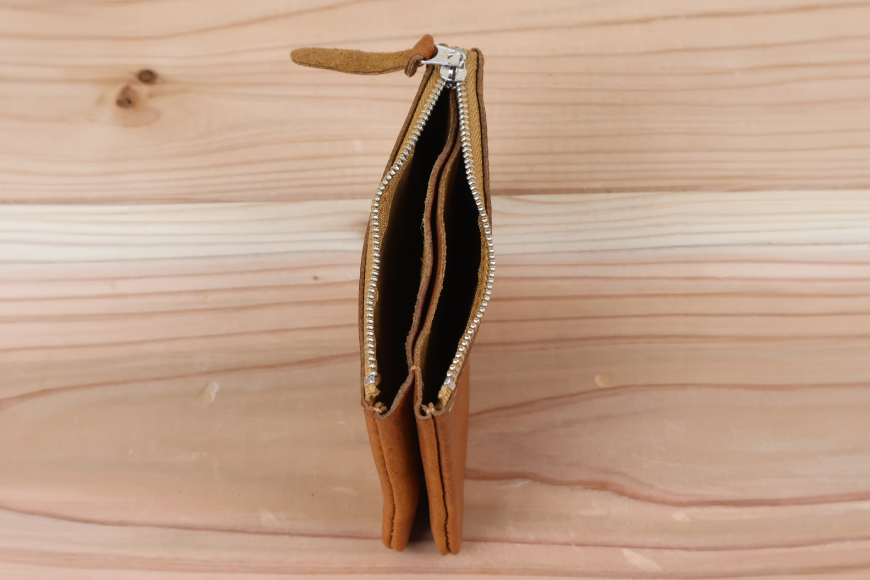 おさいふポーチ ヌメベージュ [アトリエSASSA 富山県 朝日町 34310066]