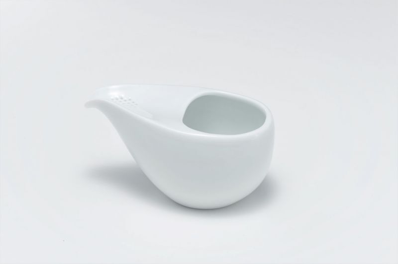 【萬古焼（ばんこやき）】玉露、かぶせ茶、高級茶葉をより美味しく愉しむ茶器。和洋のインテリアを選ばないモダンデザイン。ひとしずく 大（急須)と煎茶碗2個セット【しろ】藤総製陶所