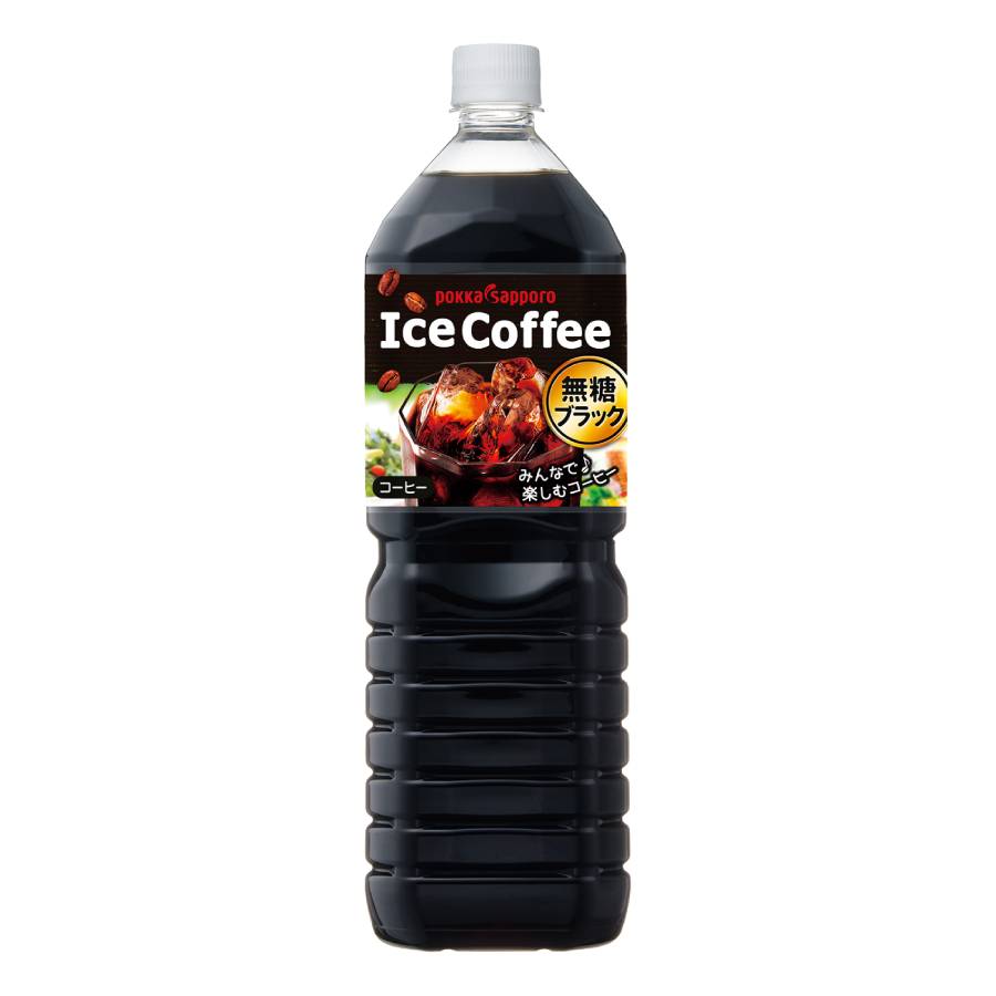 ＜ポッカサッポロ＞アイスコーヒー無糖ブラック1500ml×8