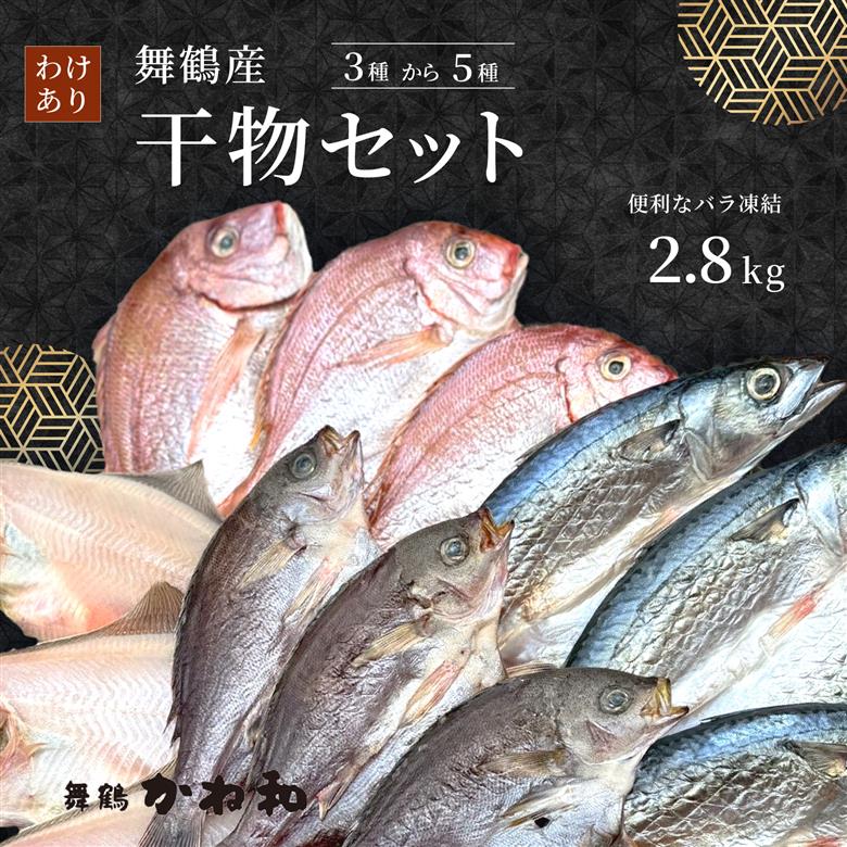 9月以降発送 【訳あり】 干物 約2.8kg 3〜5種類 セット | 塩のみ 詰め合わせ 冷凍 カレイ あじ サバ イサキ トビウオ 鯛 タイ ひもの 不揃い おすすめ お取り寄せ 魚 冷凍 新鮮 海