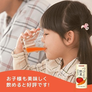 [定期便／3ヶ月] カゴメ つぶより野菜 野菜ジュース 計45本 (195g×15本×3回) 食塩・砂糖不使用 国産野菜350g分使用 カート缶 [0563]