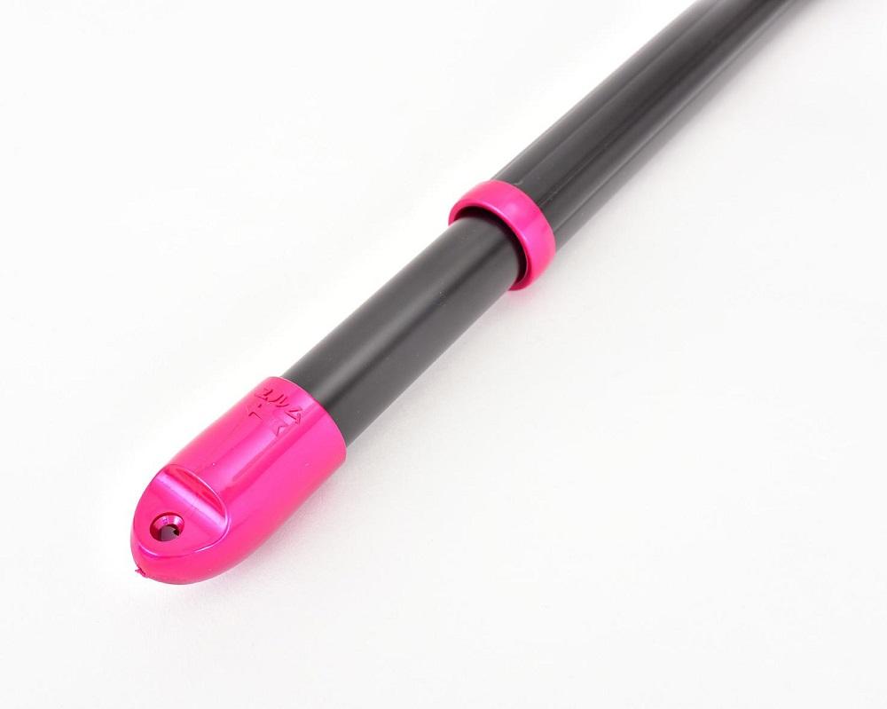 伸縮物干し竿　キャップ色【レッドパープル】（長さ 1.5ｍから2.6m まで伸びる ）ブラック