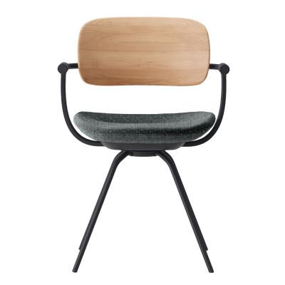 ふるさと納税 岩手県 イトーキ『バーテブラ03WOOD』4本脚  背木 座クッション 座面回転タイプ