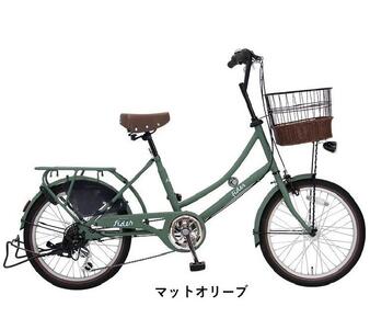 ヱビス自転車　 フィデース 20インチ小径自転車 シマノ製外装6段変速　電動なし（レトロ感 シマノ製ローラーブレーキ LEDオートライト）【マットオリーブ】