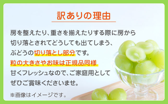 【先行予約】　【3回定期便】　訳あり シャインマスカット 切り落とし 約700g  【合同会社 社方園】 [ZBZ046]