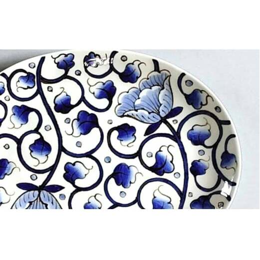 有田焼 惣太窯 楕円32cm 盛皿 舞い牡丹【白峰堂】食器 器 うつわ 手描き 楕円皿 オ−バル皿 A45-297_イメージ4