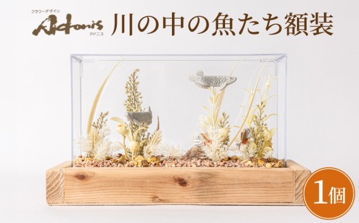 川の中の魚たち額装