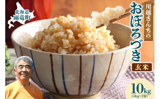 令和7年産 川越さんちの おぼろづき 玄米 10kg (5kg×2袋) 雨竜産 おぼろづき 玄米 10kg お米 おにぎり お弁当 お取り寄せ 北海道 雨竜町