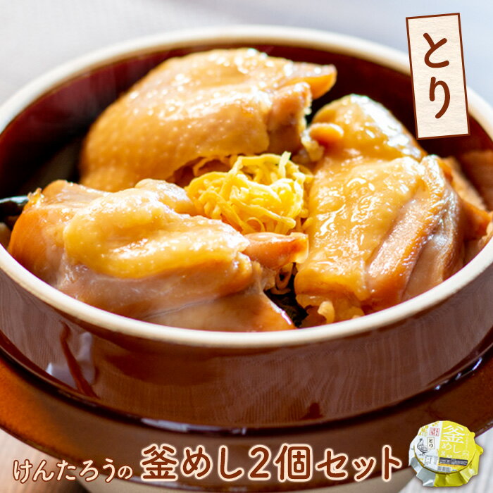 【ふるさと納税】とんでん けんたろうの釜めし（とり）2個セット とり釜めし350g×2 釜めし 釜飯 とり トリ 鶏 鶏もも肉 温めるだけ 簡単調理 ななつぼし 本格釜飯 2個 ふるさと納税 北海道 恵庭市 恵庭【44003101】