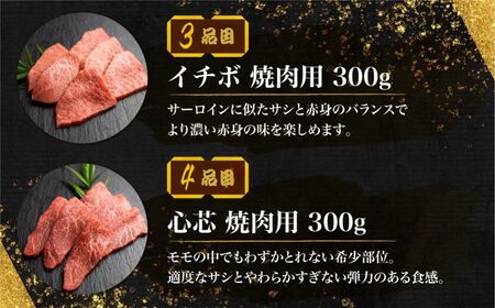  飛騨牛 5等級 希少部位 焼肉4種 食べ比べセット 計1.2kg ( ヒレ / ランプ / イチボ / 心芯 / 各300g) 4種 焼肉用 古里精肉店 A5 a5 牛肉 肉 国産 BBQ ブランド