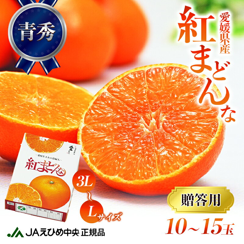 【ふるさと納税】数量限定 紅まどんな 青秀3L～L（10玉～15玉） 果物類 柑橘類 フルーツ みかん 柔らかい 甘い 美味しい ゼリー プレミアム 柑橘 　お届け：2026年12月上旬～2027年1月上旬