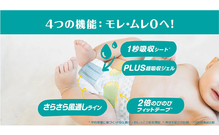 [テープタイプ] パンパース 「 さらさらケア 」 4パック[ Pampers おむつ オムツ ] M：52枚