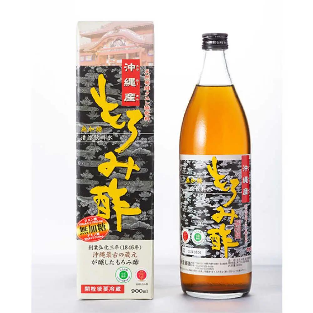 【全12回定期便】天然発酵クエン酸飲料 もろみ酢 900ml (無加糖) 無糖 健康飲料 健康食品 クエン酸 国産 沖縄市 / 新里酒造株式会社[BCAS013]