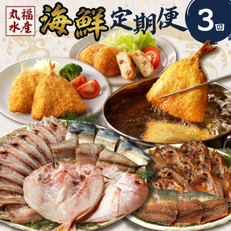 【3回定期便】丸福水産・海鮮定期便 ／ 干物 フライ【Z068】