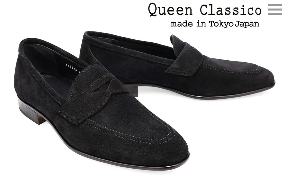 
            クインクラシコ 革靴 86001 | コインローファー メンズ スエード ドレスシューズ 牛革 カジュアル
          