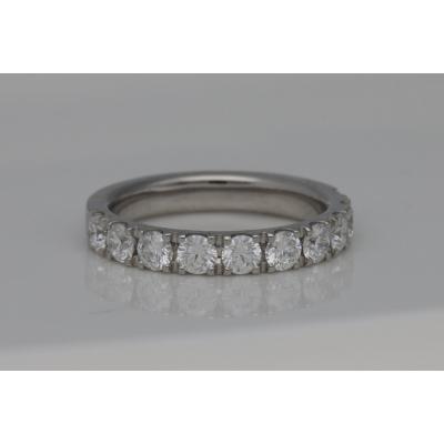 ふるさと納税 甲府市 PT999鍛造リング　ハーフエタニティダイヤ10石1.0ct　9000300567 |  | 01