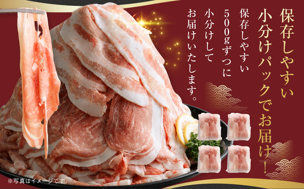 肉屋のプロ厳選！北海道産の豚 スライス 2kg盛り！！（500g×4袋）【1～2か月以内に順次発送】[007-0249x5]