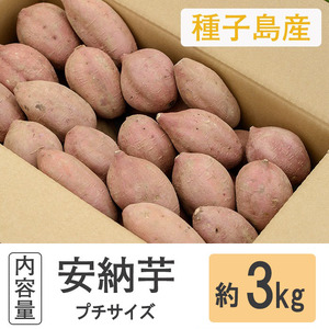 n224 ＜期間・数量限定＞種子島産 安納芋(プチサイズ3kg)国産 安納芋 紅 種子島 芋 イモ いも さつまいも さつま芋 安納いも セット 詰め合わせ スイーツ 野菜【種子島安納大地】