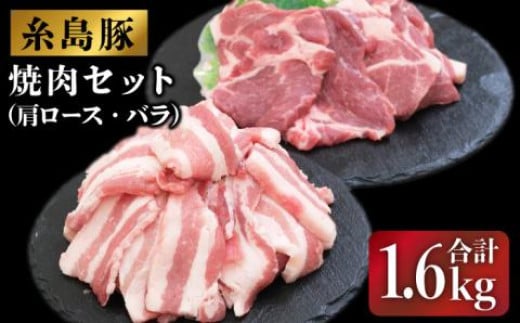 JA糸島  糸島豚 焼肉 セット 肩ロース バラ 糸島市 / JA糸島産直市場 伊都菜彩 [AED004]