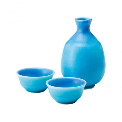 ふるさと納税 多治見市 【美濃焼】 トルコ釉　酒器(徳利×1個、ぐい呑み(おちょこ)×2個) セット