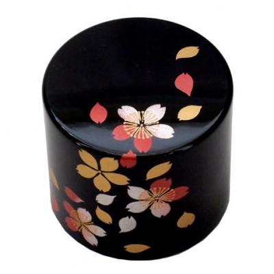 ふるさと納税 海南市 紀州漆器 漆芸 蒔絵 文鎮 丸 黒 さくら